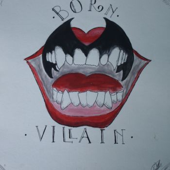 Pintura titulada "Born Villain" por Carla Cortés, Obra de arte original, Acuarela