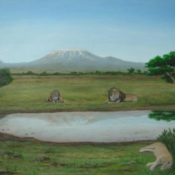 Peinture intitulée "Protection (Kiliman…" par Carlau, Œuvre d'art originale
