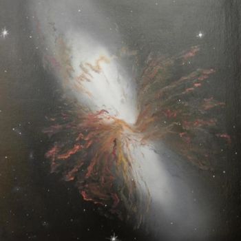 Peinture intitulée "Galaxie Messier 82" par Carlau, Œuvre d'art originale