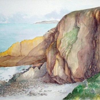 Painting titled "Baggy Point, Devon" by Carl Conway, Original Artwork, Oil