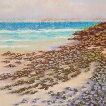 Pintura intitulada "Rocky St. Ives bay" por Carl Conway, Obras de arte originais, Óleo