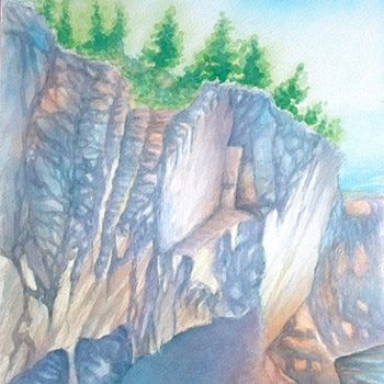 Painting titled "Cliff face" by Carl Conway, Original Artwork, Oil