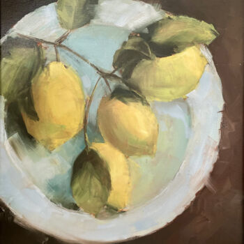 Peinture intitulée "Citrons" par Carlita, Œuvre d'art originale, Huile