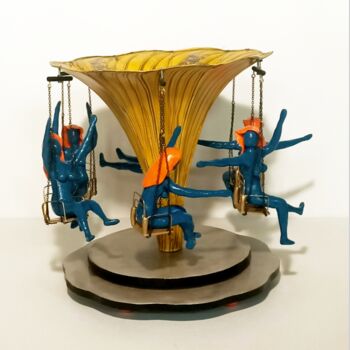Γλυπτική με τίτλο "Go round" από Carlo Alberto Pacifici, Αυθεντικά έργα τέχνης, Πολυμερές πηλό