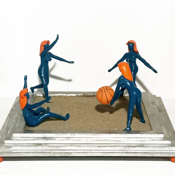 Sculpture titled "On the Beach" by Carlo Alberto Pacifici, Original Artwork, Polymer clay