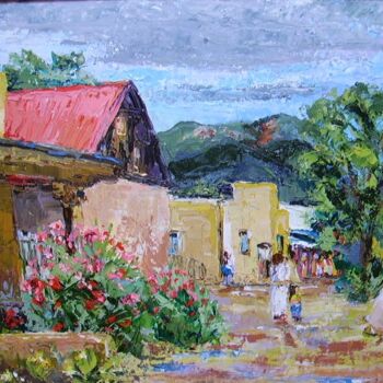 Painting titled "Rancho de Taos" by Carlo Gislimberti, Original Artwork, Oil