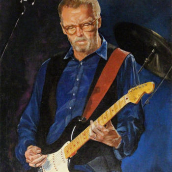Painting titled "Eric Clapton" by Carlo R. Pisano, Original Artwork, Oil