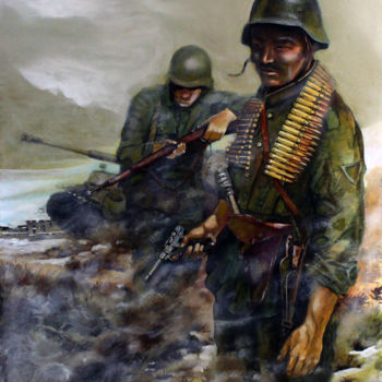 Pittura intitolato "Soldati" da Carlo R. Pisano, Opera d'arte originale, Olio