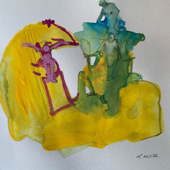 Peinture intitulée "Creativity 2" par Carlo Vercelli, Œuvre d'art originale, Aquarelle