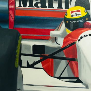 Painting titled "Senna 93" by Carlos André Martins, Original Artwork, Oil
