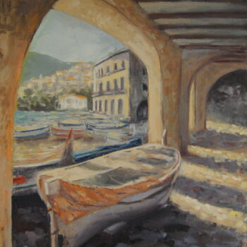 Painting titled "calella" by Carlos Antolin, Original Artwork, Oil
