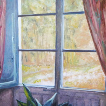 Pintura intitulada "La ventana" por Carlos Antolin, Obras de arte originais, Óleo