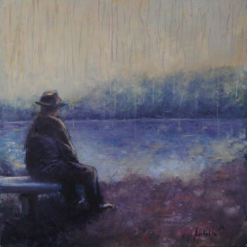 Painting titled "el lago.jpg" by Carlos Antolin, Original Artwork, Oil