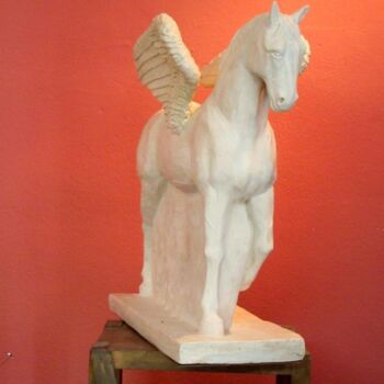 Sculpture titled "caballo alado mitol…" by Carlos Arrabal, Original Artwork, Stone