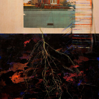 Painting titled "Forgotten roots XIV" by Carlos Asensio, Original Artwork, Oil Mounted on Wood Stretcher frame