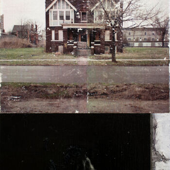 Schilderij getiteld "Forgotten house" door Carlos Asensio, Origineel Kunstwerk, Olie Gemonteerd op Houten paneel