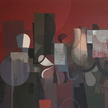Malarstwo zatytułowany „Red room” autorstwa Carlos Blanco Artero, Oryginalna praca, Akryl