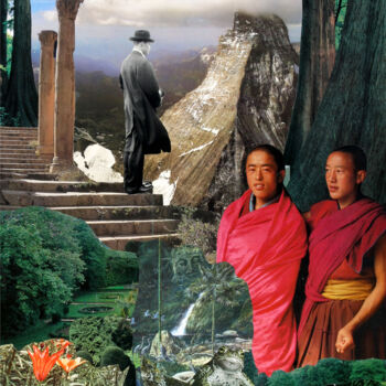 Kolaże zatytułowany „Tintín and Tibet” autorstwa Carlos Canet Fortea, Oryginalna praca, Cyfrowy wydruk