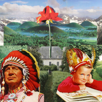 Collages titled "Indians are Coming" by Carlos Canet Fortea, Original Artwork, Digital Print