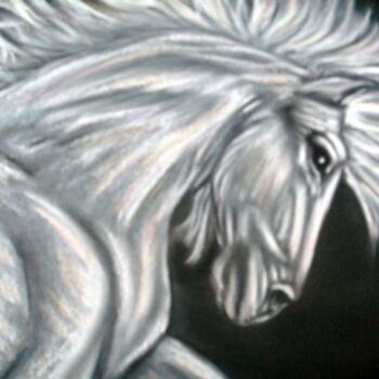Pittura intitolato "WHITE HORSE" da Carlos Eduardo Maciel Silva, Opera d'arte originale