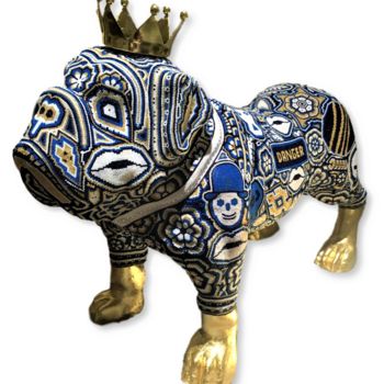 Sculpture titled "The King: Bulldog" by Carlos Hernandez, Original Artwork, Resin