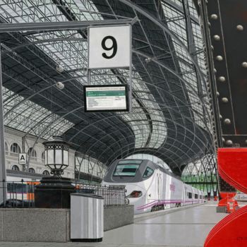 Painting titled "platform number nine" by Carlos María Ferreira Soto, Original Artwork