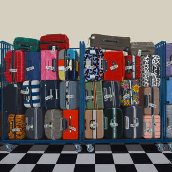 Ζωγραφική με τίτλο "Luggages" από Carlos María Ferreira Soto, Αυθεντικά έργα τέχνης, Ακρυλικό
