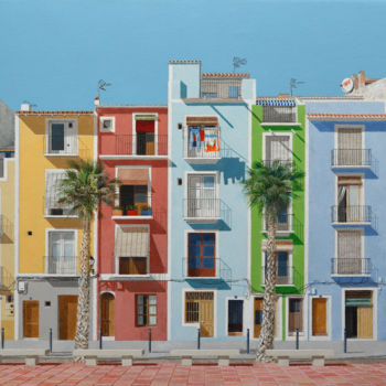 Schilderij getiteld "Urbanscape VIII" door Carlos María Ferreira Soto, Origineel Kunstwerk, Acryl