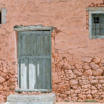 Painting titled "Old door" by Carlos María Ferreira Soto, Original Artwork, Acrylic