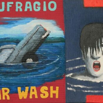 Peinture intitulée "Naufragio-Car Wash" par Carlos Nadal, Œuvre d'art originale, Huile