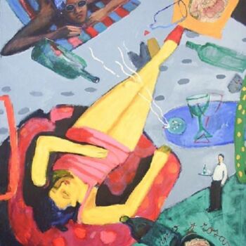 Pintura titulada "Días de vino y rosas" por Carlos Nadal, Obra de arte original