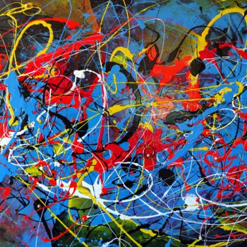 Painting titled "Artificial Brain Pa…" by Carlos Paredes Colin, Original Artwork, Acrylic