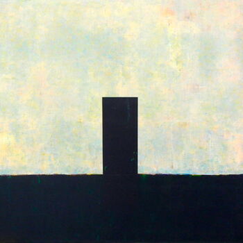 Schilderij getiteld "Monolithe 7" door Carlos Pequito, Origineel Kunstwerk, Acryl Gemonteerd op Frame voor houten brancard