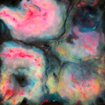 Schilderij getiteld "Nebulas" door Carlos Pequito, Origineel Kunstwerk, Acryl Gemonteerd op Frame voor houten brancard