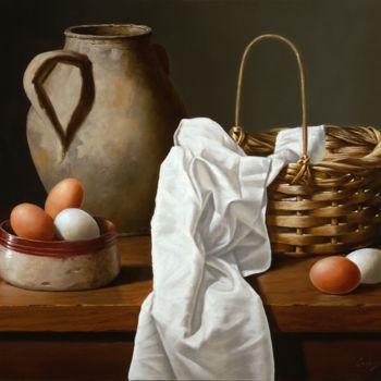 Arte digital titulada "Eggs and Basket" por Carlos Reales, Obra de arte original, Pintura Digital
