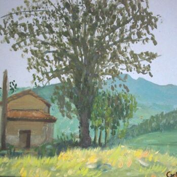 Painting titled "capilla en cangas d…" by Carlos Roces, Original Artwork