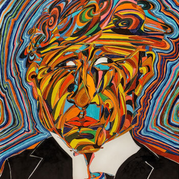 Peinture intitulée "Resonance of Power:…" par Carlos Simpson, Œuvre d'art originale, Stylo à bille