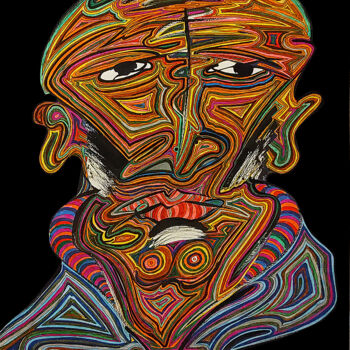 Painting titled "Kaleidoscopic Ident…" by Carlos Simpson, Original Artwork, Ballpoint pen