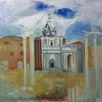 Painting titled "Uma visão do Forum…" by Carlos Yasoshima, Original Artwork, Acrylic