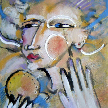 Desenho intitulada "maquillage 2" por Carlos Yasoshima, Obras de arte originais, Pastel