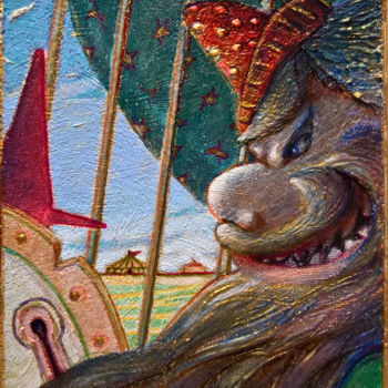 Peinture intitulée "- PINOCCHIO IMPRISO…" par Carlo Salomoni, Œuvre d'art originale, Acrylique Monté sur Autre panneau rigide