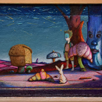 Painting titled "THE GROVE OF SWEET…" by Carlo Salomoni, Original Artwork, Acrylic Mounted on Wood Panel