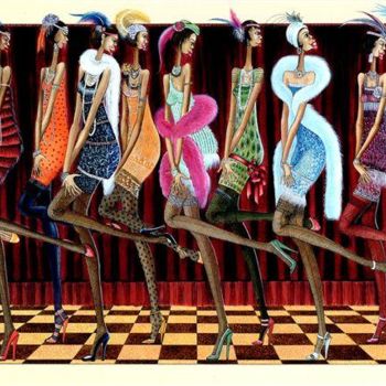 Disegno intitolato "El Baile" da Carlos Andino, Opera d'arte originale, Altro
