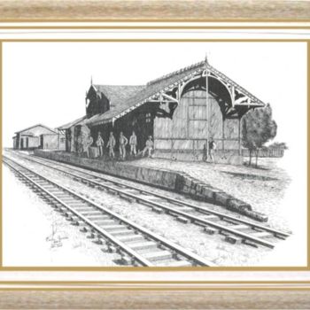 Drawing titled ""ESTAÇÃO FÉRREA DE…" by Carlos Fonttes, Original Artwork