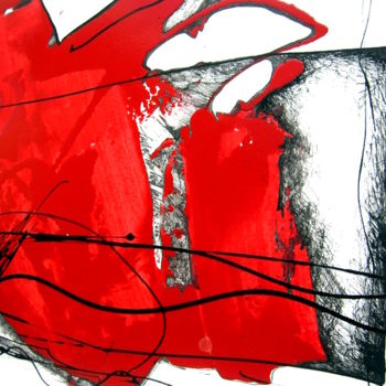 Ζωγραφική με τίτλο "Red drawing" από Carlos Ganhão Calado, Αυθεντικά έργα τέχνης, Μελάνι