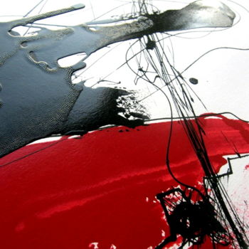 Картина под названием "Red drawing" - Carlos Ganhão Calado, Подлинное произведение искусства, Чернила