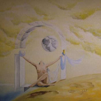 Pittura intitolato "Visões de um Mundo/…" da Carlos Godinho, Opera d'arte originale