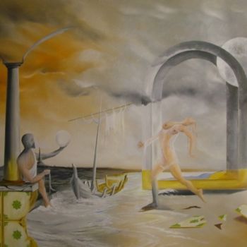 Malerei mit dem Titel "Visoes de um mundo…" von Carlos Godinho, Original-Kunstwerk, Öl