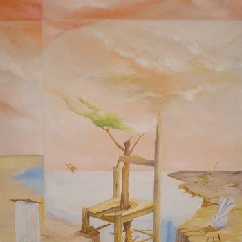 Malerei mit dem Titel "Cadeira de Raiz Ilu…" von Carlos Godinho, Original-Kunstwerk, Öl