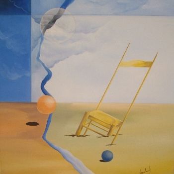 Malerei mit dem Titel "Cadeira Só Iluminad…" von Carlos Godinho, Original-Kunstwerk, Öl